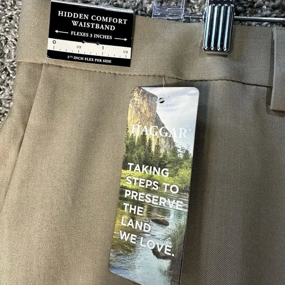 Haggar Premium Comfort Expandable Waist Classic Fit Pants SZ 40x30 NWT - Picture 7 of 8